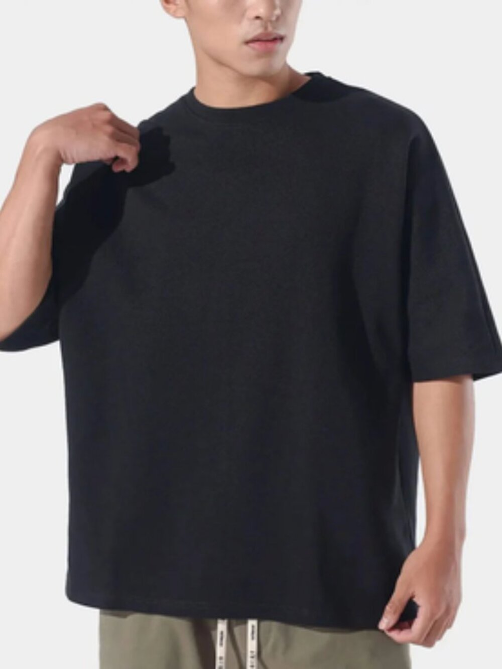 KIDORIMAN T-Shirt Men's XXL Oversized Short Sleeve Black